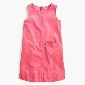 Girls' corduroy dress with heart pocket